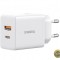 Incarcator Retea Baseus Cube 30W 2.4A 1 x USB-A - 1 x USB-C Alb P10111404213-00
