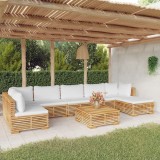 Cumpara ieftin Set mobilier grădină cu perne, 8 piese, lemn masiv de tec