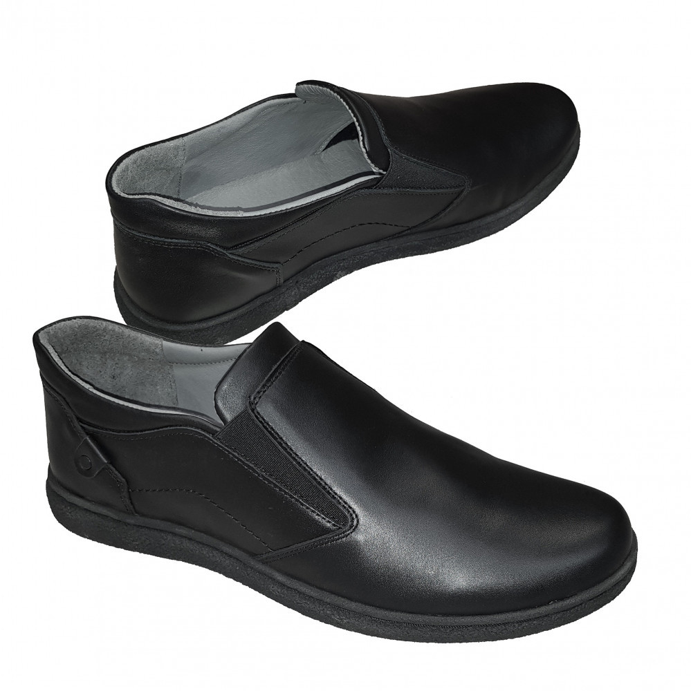 Stun Employee repair Pantofi lati si comozi fara siret din piele naturala cu marimi mari 40-46,  41, 45, Negru | Okazii.ro