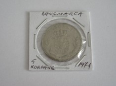 C50 - Moneda foarte veche - Danemarca - 5 coroane - kroner - 1971
