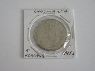M3 C50 - Moneda foarte veche - 5 coroane - kroner - Danemarca - 1971 foto