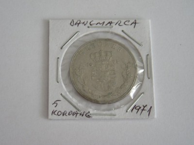 C50 - Moneda foarte veche - Danemarca - 5 coroane - kroner - 1971 foto