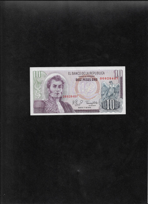 Columbia 10 pesos oro 1979 seria06929487 unc