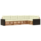 vidaXL Set de canapele de exterior 5 pcs Natural și Crem 3383363