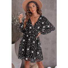 S557-1122 Rochie midi vaporoasa cu decolteu adanc