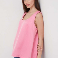 United Colors of Benetton top femei, culoarea roz, neted