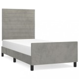 Cumpara ieftin Cadru de pat fara saltea, gri deschis, 80x200 cm, catifea