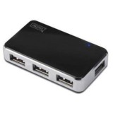 Hub 4-port USB 2.0 HighSpeed, Power Supply, black, Digitus
