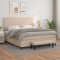 vidaXL Pat box spring cu saltea, cappuccino, 180x200cm piele ecologică 3137562