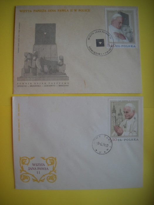 HOPCT PLIC FDC S NR 270 SET 2 FDC PAPA IOAN PAUL II 1979 POLONIA