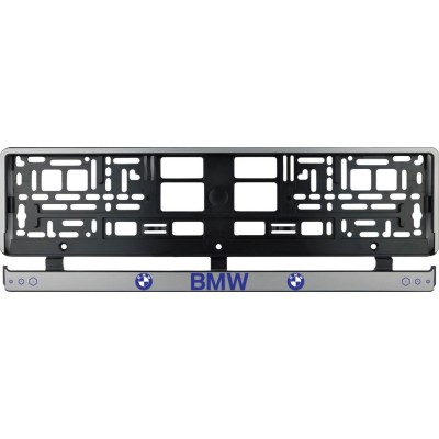 Set 2 bucati, suport numar inmatriculare argintiu BMW II foto