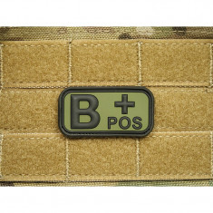 Patch Bloodtype "B POS" cauciuc Forest JTG