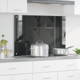 vidaXL Contrablat bucătărie gri &icirc;nchis 90x60x0.6 cm sticlă securizată