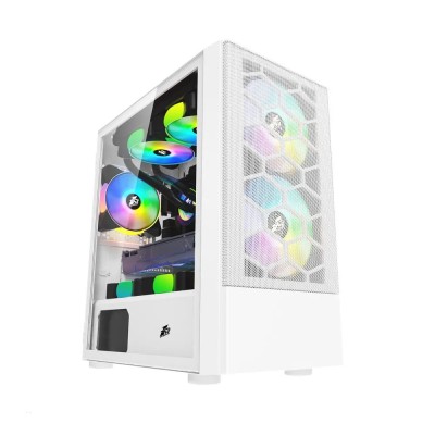 Carcasa 1stPLAYER Gaming X4-M, RGB, Mid-Tower, fara sursa, white foto