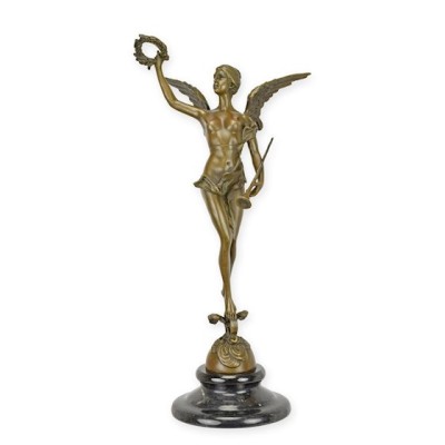 Victoria Inaripata-statueta din bronz pe un soclu din marmura BF-12 foto