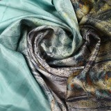 Draperie Caressa, SGEPC031, poliester, verde, model abstract, semiopac, 135 x 245 cm