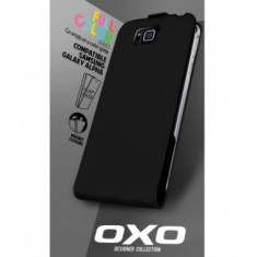 Husa Flip Oxo Platinum Samsung Galaxy Alpha Negru