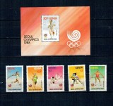 Kenya 1988 - Jocurile Olimpice, sport, serie si colita neuzata