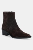 Vagabond Shoemakers cizme din piele &icirc;ntoarsă KELSEY culoarea maro, cu toc drept, 5810-140-31