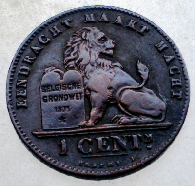 7.464 BELGIA LEOPOLD II 1 CENTIME 1899 foto