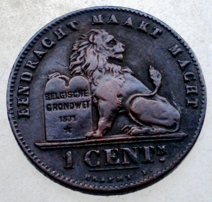 7.464 BELGIA LEOPOLD II 1 CENTIME 1899