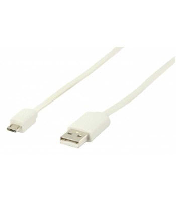 Cablu USB 2.0 USB A tata - micro USB B tata plat 1m alb Valueline foto