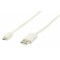 Cablu USB 2.0 USB A tata - micro USB B tata plat 1m alb Valueline