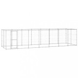 vidaXL Padoc pentru c&acirc;ini de exterior, 16,94 m&sup2;, oțel galvanizat 3082310