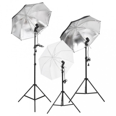 vidaXL Kit lumini studio foto cu trepiede și umbrele foto