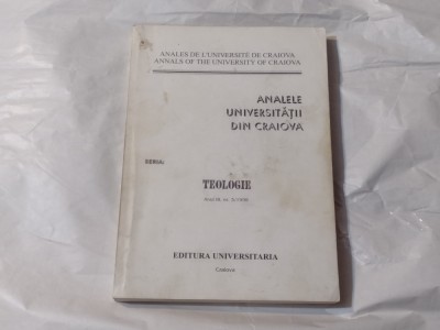 ANALELE UNIVERSITATII DIN CRAIOVA ~ TEOLOGIE Anul III, nr.3 \ 1998 ~ foto