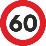 Autocolant Sticker Limita Viteza Reflectorizant - 60km h, AVEX