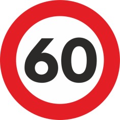 Autocolant Sticker Limita Viteza Reflectorizant - 60km h