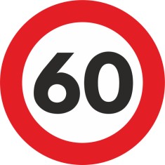 Sticker reflectorizant - SPEED LIMIT - 60km/h