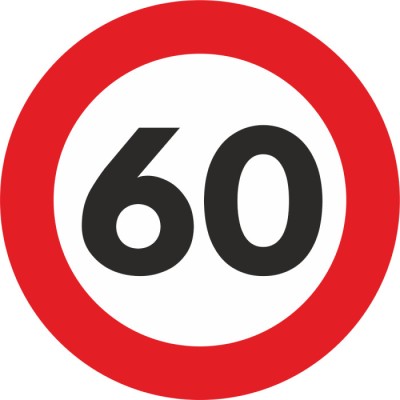Autocolant Sticker Limita Viteza Reflectorizant - 60km h foto