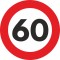 Autocolant Sticker Limita Viteza Reflectorizant - 60km h