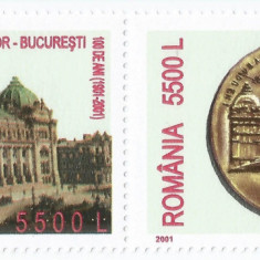 Romania, LP 1575/2001, 100 de ani Palatul Postelor, serie in pereche, MNH