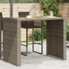 VidaXL Masă bar grădină, blat lemn acacia, gri 145x80x110 cm poliratan