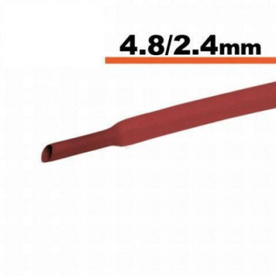 Tub termocontractibil rosu 4.8mm/ 2.4mm 0.5m foto