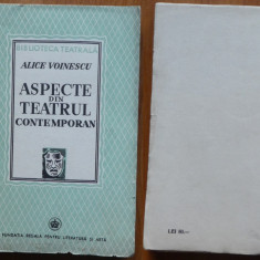 Alice Voinescu , Aspecte din teatrul contemporan , 1941 , editia 1 cu autograf