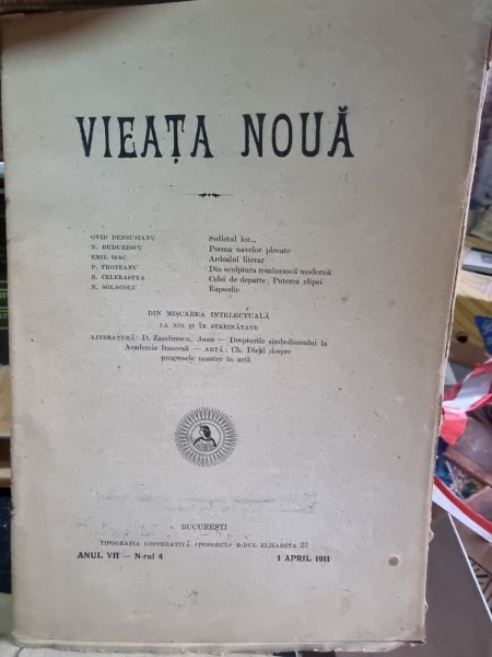 Revista Vieata Noua Nr. 4 aprilie 1911