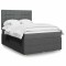 vidaXL Pat box spring cu saltea, gri &icirc;nchis, 140x190 cm, textil 3294352