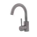 Baterie lavoar inox SUS304 crom mat Flow Vital Flow FB-01 C, monocomanda, pipa rotativa 360&deg;