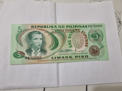 bancnota filipine 5 p 1978 foto
