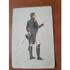 Napoleon Bonaparte, gravura colorata tip carte postala