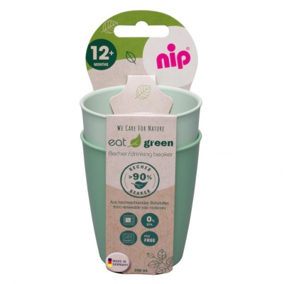 Set 2 pahare de baut Eat Green pentru bebelusi, din plastic bio, lavabile in masina de spalat vase, 12+ luni, nip 37067 Children SafetyCare foto