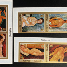 PC237 - Manama 1971 Pictura Nuduri Modigliani, serie MNH, 6v