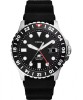 Ceas Barbatesc Fossil Blue GMT FS6036, Inox 46mm, Curea Silicon, Rezistent Apa 10ATM