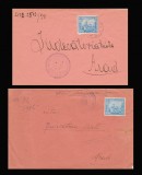 1941-1942 Romania - 2 Plicuri oficiale ARAD, stampila cenzura TIMISOARA 12