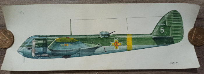 Avion Bristol Blenheim MkI din dotarea ARR// grafica, tehnica mixta pe hartie