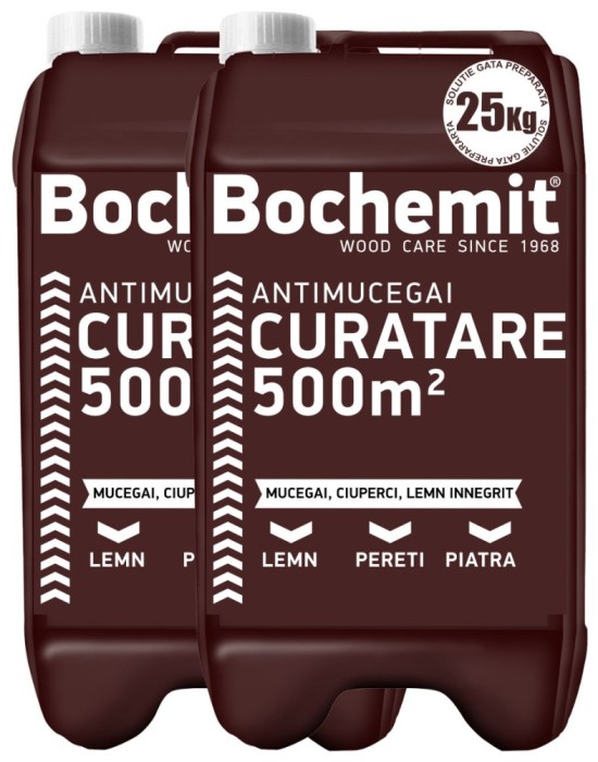 Solutie antimucegai si curatare lemn innegrit Bochemit Antimucegai 2x25Kg